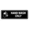 Standard Hand Wash Only (Bubbles) Sign (Black) - Small