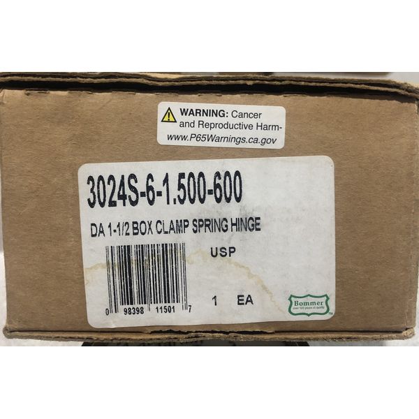 BOMMER 3024S-6-1.500-600 DA 1-1/2” BOX CLAMP SPRING HINGE- Swing gate Hinge 6”