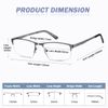 EYECEDAR 5-Pack Reading Glasses Men Blue Light Blocking Half Frame Rectangle Style Spring Hinges Readers 1.50