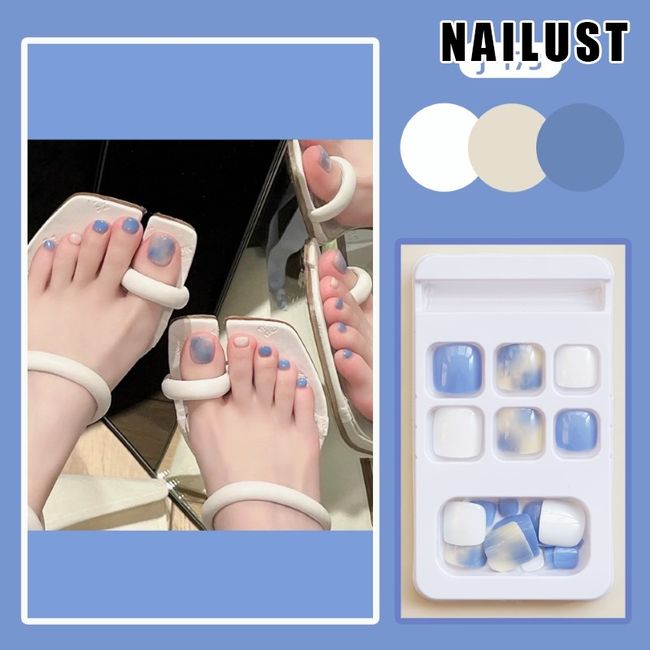 Toe Nails  [Set of 24] Nail Tips Nail Tips Nail Stickers False Nails False Nails Present Paste Nails Peelable Summer Nails Nail Supplies Nail Art Nail Parts NAILUST