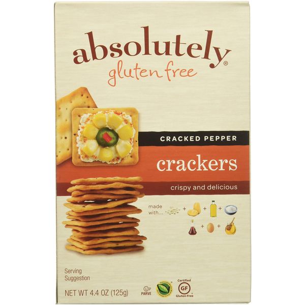 Absolutely Gluten Free, Crackers, Cracked Pepper, 4.4oz [Pack of 6]