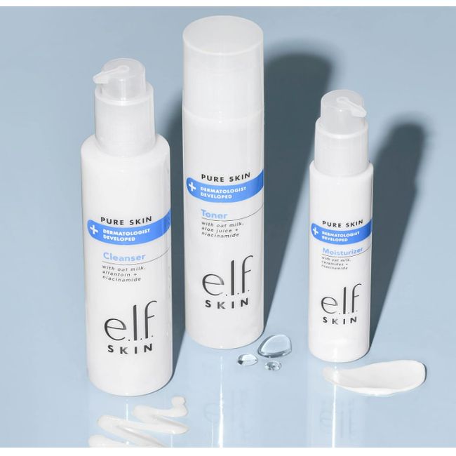 3 Pack: e.l.f. Skin - Pure Skin - CLEANSER/TONER/MOISTURIZER NEW - 11D