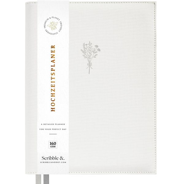 Hochzeitsplaner Buch in Seidenpapier gebunden mit Geschenkbox | elegantes Hochzeitsbuch zur Planung deiner Hochzeit | dickes Papier, gepolsterter Einband | Planer für meine ganz besondere Hochzeit