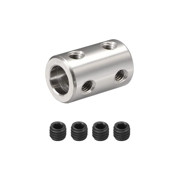 DMiotech 8-8mm Bore L22xD14 Rigid Coupling Shaft Coupling Joint Connector with Screws Stainless Steel Motor Shaft Extension Connector for 3D Printer