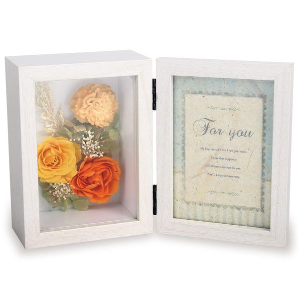 LILYS épice pp2ye Preserved Flower Gift Present Photo Frame Picture Frame (White Frame, Lemon Yellow)