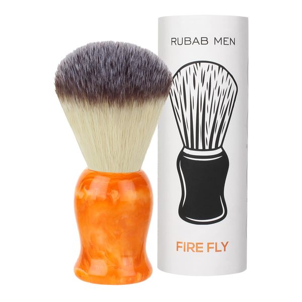 RUBAB MEN Shaving Brush for Men |Firefly Edition| Super Soft Cruelty Free Bristles & Premium Ergonomic Handle Handcrafted with Passion