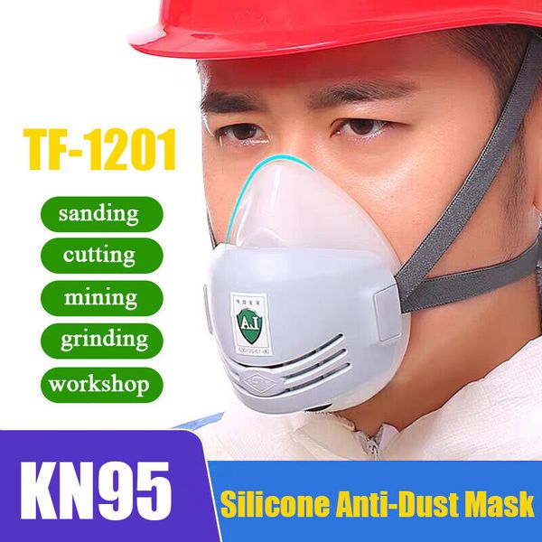 Silicone Half Face Cover Respirator Dust Mask Safety Filters for Mining Sanding