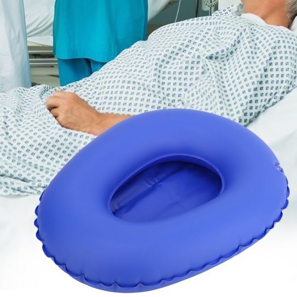 Bed Toilet Urinal, Medical Inflatable Bed Pan Portable PU Anti Bedsore Toilet Urinal with Air Pump, for Hospital Home Paralysis Surgical Elderly Bedridden Care (Blue)