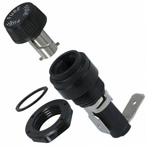 BUSSMANN BK-HTB-48I-R (HTB-48I) Cartridge Fuse Holder. High Profile Rear Hex Nut. For 6x30mm (1/4 in x 1-1/4 in) Fuses. Rt. Angle Panel Mount