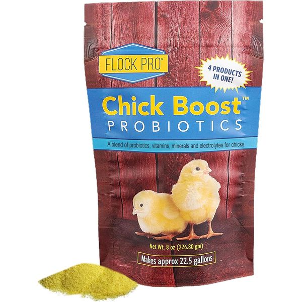 Flock PRO Chick Boost Probiotic Vitamins, Minerals Electrolytes for Chickens 8oz