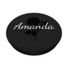 Amanda - Floral Black Rose Gray Personalized First Name PopSockets Standard PopGrip