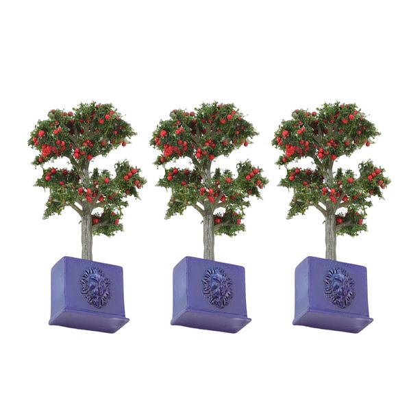 Alomejor Miniature Dollhouse Plants, 3pcs Artificial Fruit Tree Model for 1:12 Scale Dollhouse Decoration