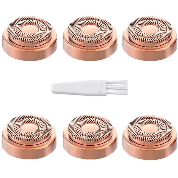 Generation 2 Facial Hair Remover Replacement Heads for Finishing Touch Flawless Hair Remover As Seen On TV, 18K Gold-Plated Rose Gold, 6 Count