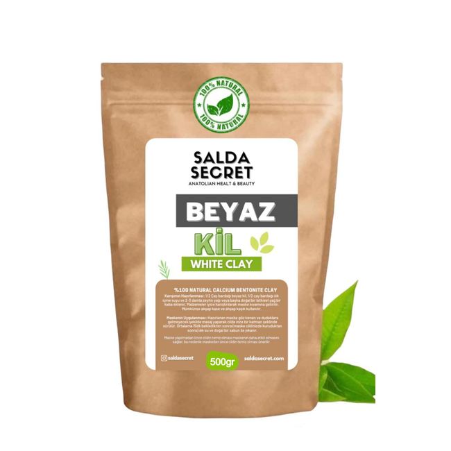 Salda Secret Beyaz Kil Doğal Yüz Maskesi 500 gr Toz - Kil Maskesi - Indian Healing Clay