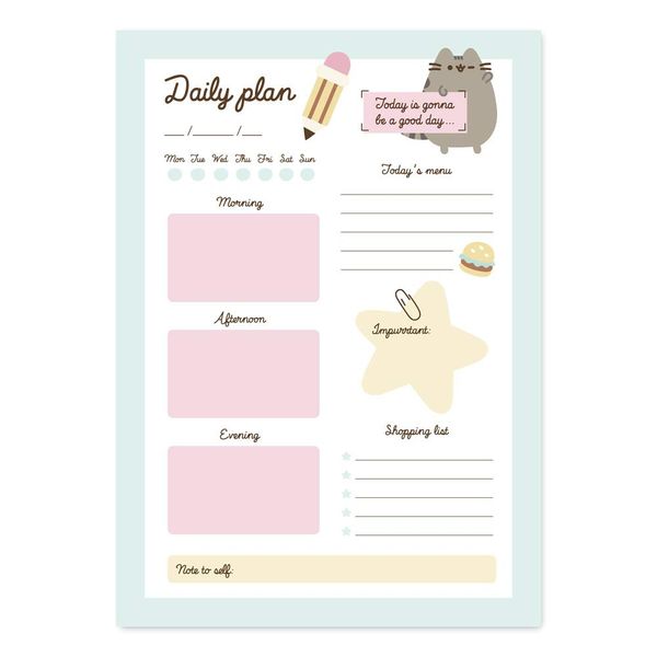 Grupo Erik Pusheen Foodie Daily Planner A5 | Desk Calendar | Family Calendar | 54 Tear Off Pages | Desk Planner | Organiser Planner | Pusheen Gifts | Pusheen Cat | Pusheen Calendar