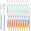 600 Pcs Individually Wrapped Toothbrush Set Medium Soft Bristle Toothbrushes Bulk Packed Disposable Tooth Brush Travel Manual Toothbrush for Hotels Travel Adults Kids Guest, 6 Colors
