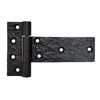 6" Decorative Tee Cast Iron Strap Hinge Gate Door Black Finish