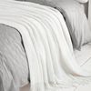 BOURINA Textured Solid Soft Sofa Throw Couch Cover Knitted Decorative Blanket, White, 127x152cm