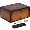 Humidor Supreme Old World Desktop Cigar Humidor - Desktop Cigar Storage with Spanish Cedar Tray & Dividers | Antique Walnut Finish Cigar Box with Humidifier & Glass Hygrometer - Holds 75-100 Cigars