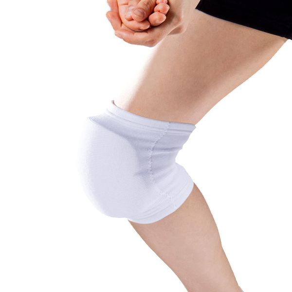 D&M Volleyball Knee Supporter with Flexible Pad, 28mm Thick Pad, Adult, 1 Pack, 867, White, Small, Fixed Support, Breathable, Flexible, Stretchy, Sweat Absorbent, Quick Drying, Unisex