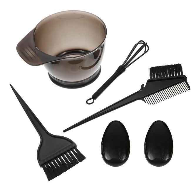 BTtime Hair Color Set of 5, Tool Set, Hair Dye Brush, Bowl, Hair Dye Cup, Ear Cap Included, Unisex, Convenient, Salon, Self Hair Color Set, For Home Use, Beauty Salon, Professional, DIY Hair Dye