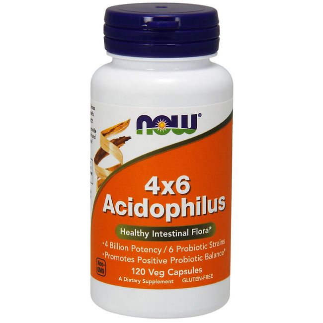 NOW Foods Acidophilus 4X6, 120 Capsules