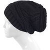 Lilax Knit Slouchy Oversized Soft Warm Winter Beanie Hat Black