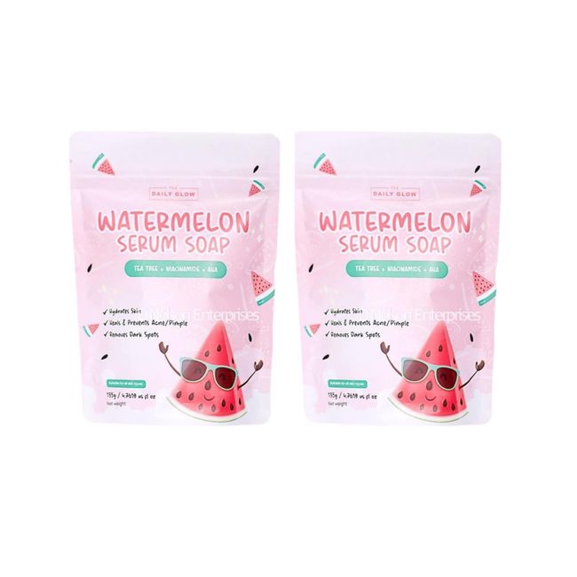 The Daily Glow Essentials Watermelon Serum Soap, 2 Bars x 135g