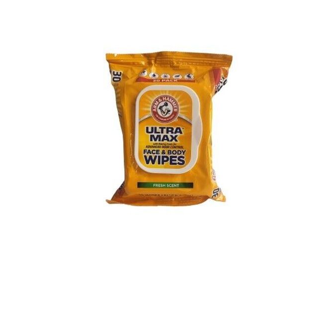 Arm & Hammer Ultra Max Face & Body Wipes Fresh Scented  30 Wipes