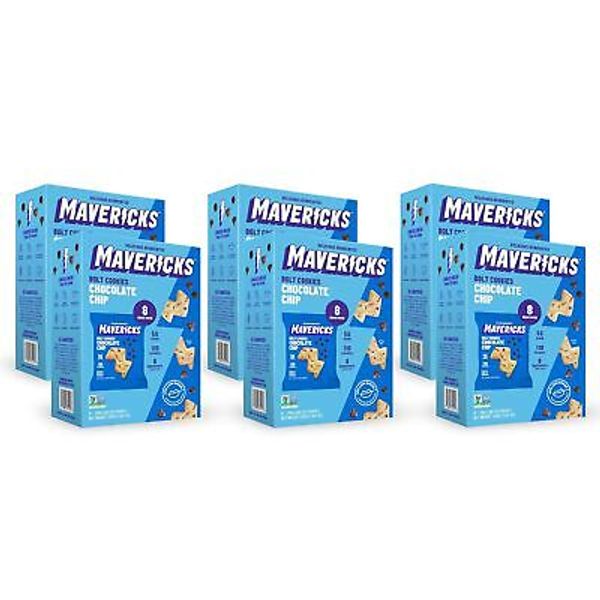 Mavericks Kids Snacks Chocolate Chip Cookies – Box of 6, 8 Pouches Each – Health