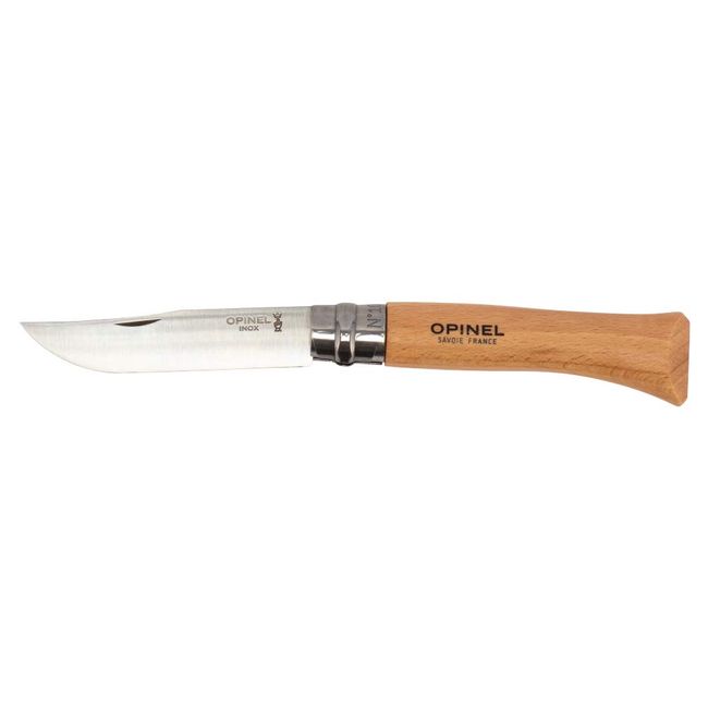 Opinel Outdoor Knife, No. 10, Stainless Steel, 3.9 inches (10 cm), Foldable, 123100 N°10 inox, Camping, Fishing, Mountain Climbing