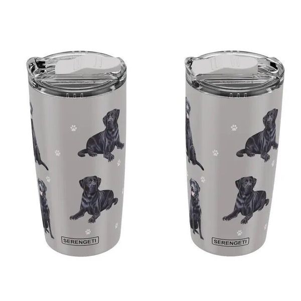 Serengeti Black Labrador Retriever 20oz Stainless Steel Tumbler Travel Mug