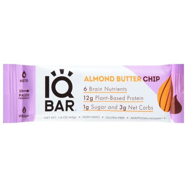 Iq Bar Bar Almond Butter Chip 1.6 oz (Pack Of 12)