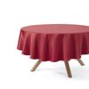 70” Round Red Fabric Tablecloth Easy Clean Polyester Holiday Time 70 Inch Circle