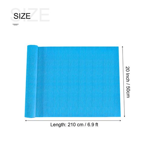 MECCANIXITY Crepe Paper Roll 6.9ft Long 20 Inch Wide for Wedding Ceremony Various Large Festivals Decoration, Lake Blue