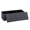 Folding Storage Ottoman Bench 43Inch Footrest Storage Chest w/Divider Dark Gray