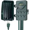 BN-LINK 7 Day Heavy Duty Outdoor Digital Stake Timer, 6 Outlets, Weatherproof