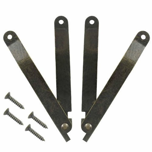 Bivethoi 2Pcs Folding Support Hinge, Antique Bronze Rotatable Lid Support Stay Hinges Iron Rotating Furniture Lid Hinge for Cabinet Chest Cupboard 97mmx11mm