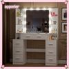 White Vanity Set with 11 Led Lights Makeup Desk Mirror Dressing Dresser Table