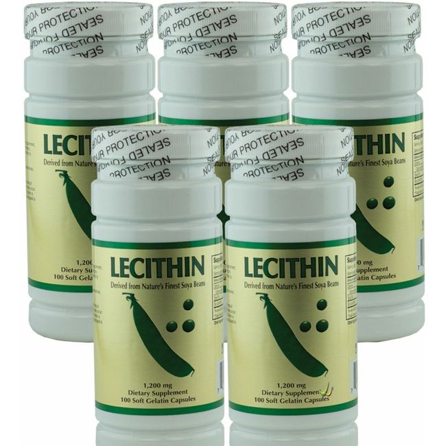 one bottle NCB Soy Lecithin 1200mg 100 Softgels Free Shipping Made In USA Fresh