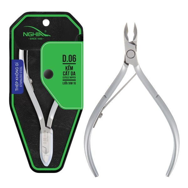 NGHIA Cuticle Nipper - D-06 JAW 12 | Stainless Steel | Durable and Sharp | Ergonomic Design | Grey Plated | Ideal for Salons and Home Use