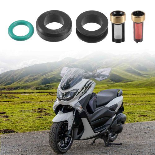 Partuto Fuel Injector Seal O Ring - Car O-Ring Rebuild Repair Kit - for Yamaha NBR Rubber Black - 8 Sets