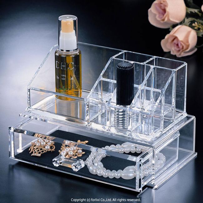 Cosmetic storage case &amp; large drawer capacity transparent high quality acrylic F1062