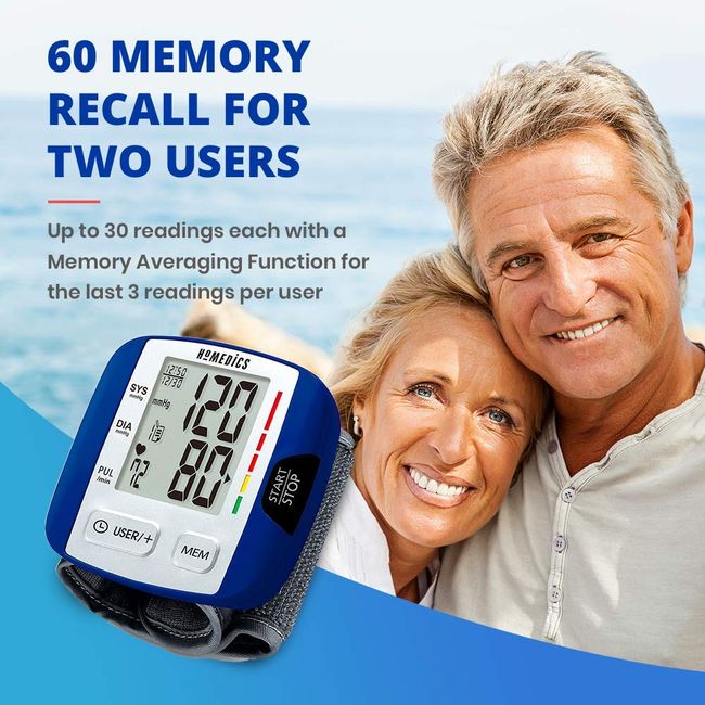 HoMedics Portable Wrist Blood Pressure Monitor - 60 Memories