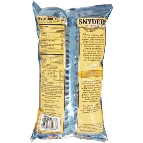 Snyder's of Hanover Pretzel Sandwiches - Cheddar Cheese - 8 oz - 2 Pack