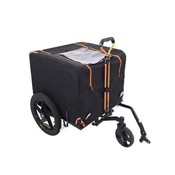 Foldable Pet Jogging Stroller Trailer for Small Dogs and Cats Orange