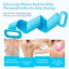 Inmorven Extended 76 cm/30 inches Back Scrubber Silicone Shower Brush Body Brush Exfoliating Body Scrubber for Men and Women, Spa Massage Skin Care Tool, Long Lasting and Easy to Clean.(Blue)