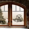 Medium 210mm 'Dog with Bone' Clear Static Window Cling Sticker/Decal (Black) (WC00061883)