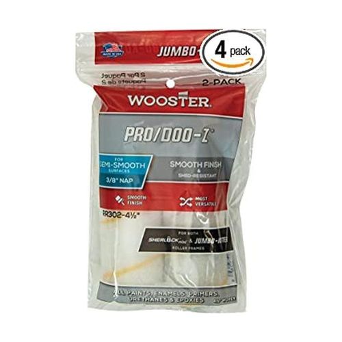 4 Set of 2 Pack - Wooster Brush RR302-4 1/2 RR302-4-1/2 Jumbo-Koter Pro/Doo-Z Roller 3/8-Inch Nap, 4-1/2-Inch