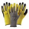 Briers Mens Triple Ribbed Gloves, Grey/Yellow/Black, Large